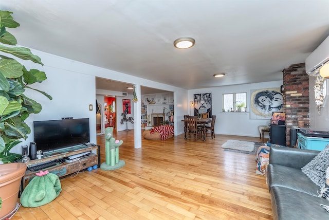 living area featuring light wood finished floors