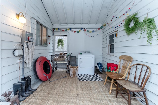 view of patio with washer / dryer