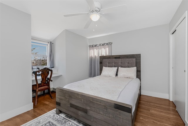 38 Marjorie Dr, Monticello, NY 12701 - bedroom featuring ceiling fan, baseboards, and wood finished floors