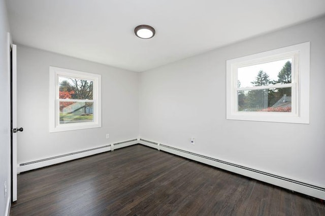 empty room with dark wood-style floors