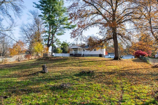 view of yard with fence