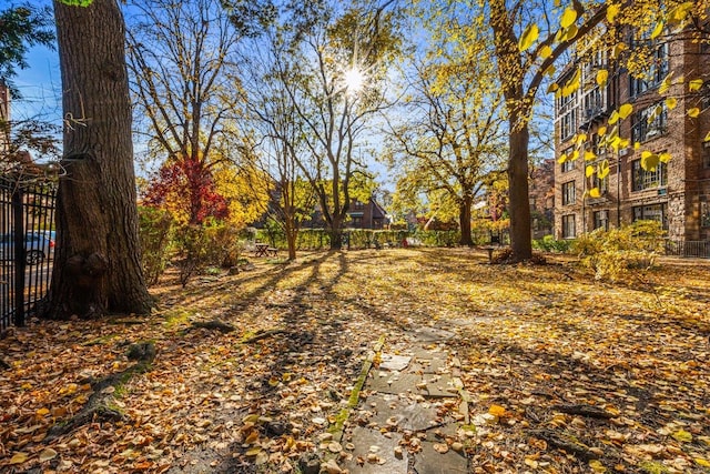 view of yard featuring fence