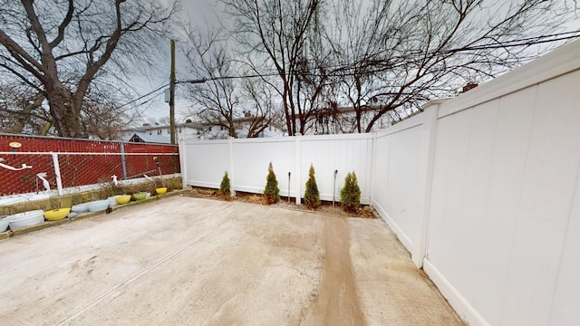 view of patio with a fenced backyard