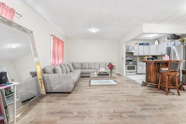 living room with light wood-style flooring