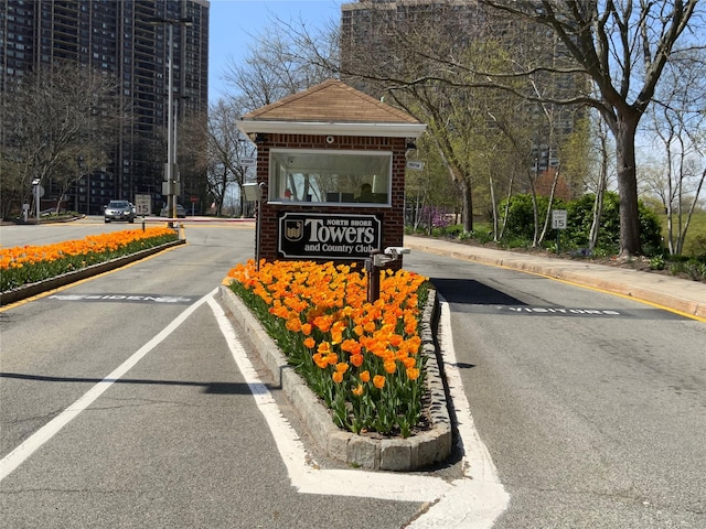 view of street featuring curbs
