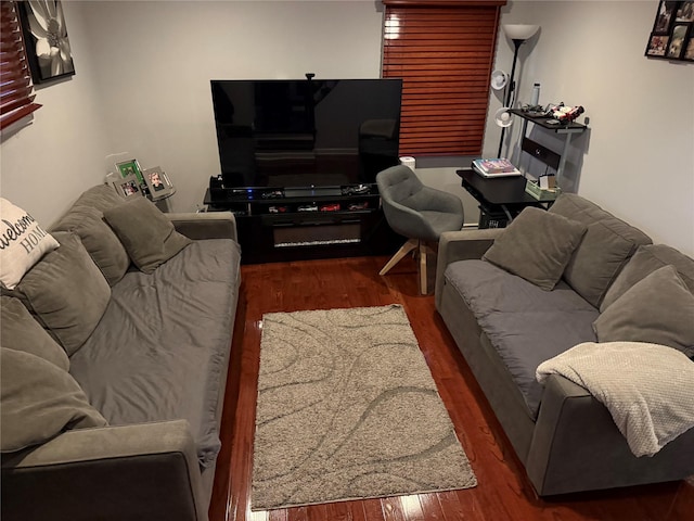 living area with wood finished floors