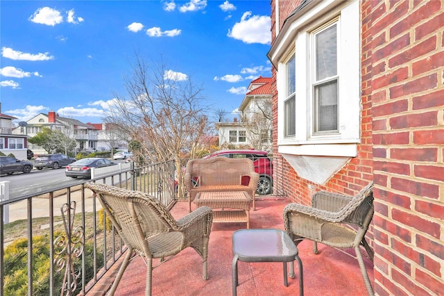 balcony with a residential view