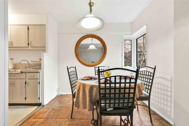 dining space with baseboards