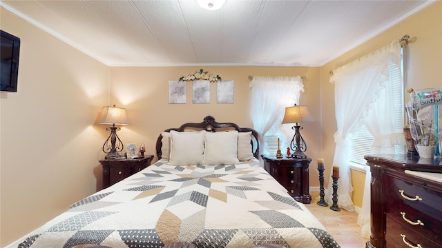 bedroom with light wood-style flooring