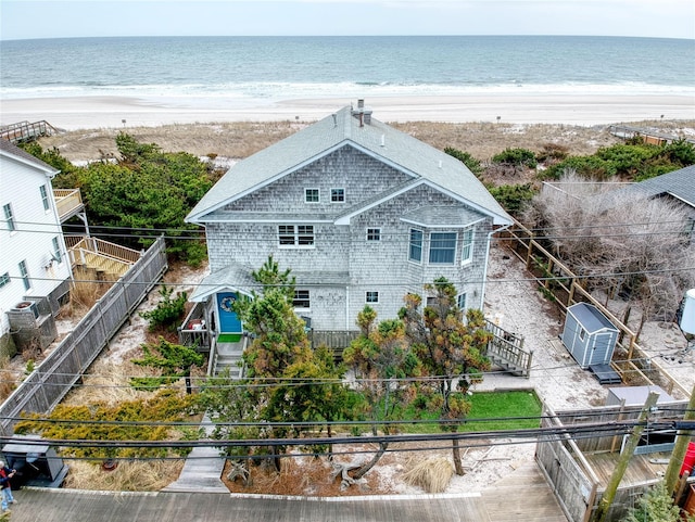 301 Lewis Walk, Cherry Grove, NY 11782 - bird's eye view with a water view and a view of the beach