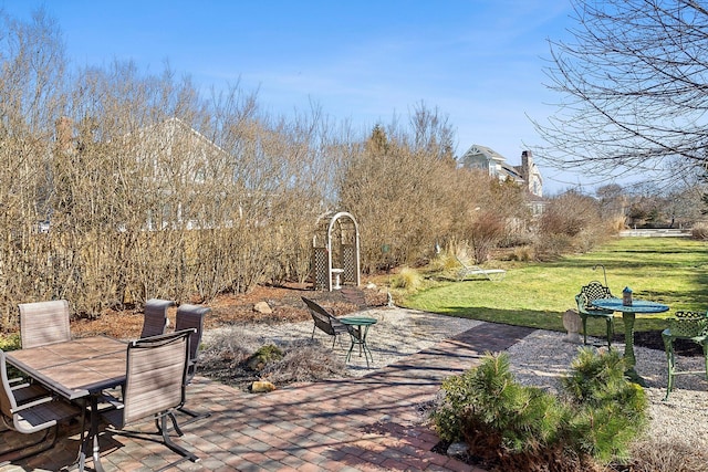 view of patio featuring outdoor dining space