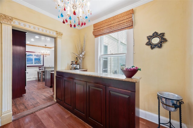 interior space featuring an inviting chandelier
