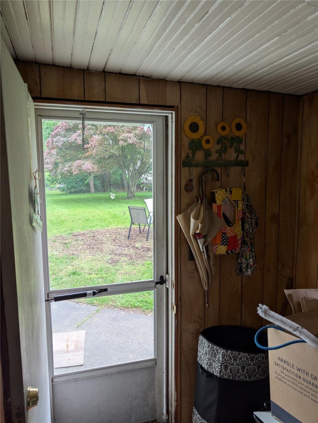 45 Clancy Ave, New Windsor, NY 12553 - entryway featuring wood walls and wooden ceiling