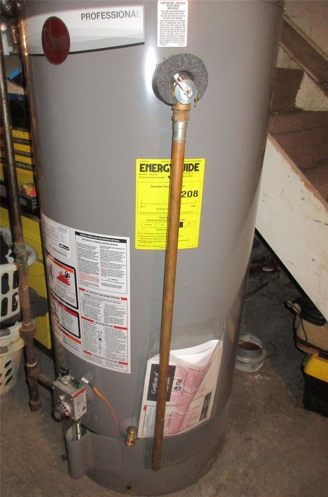 utilities featuring gas water heater