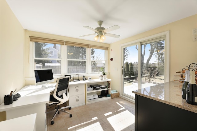 118 Paquatuck Ave, East Moriches, NY 11940 - office area featuring a ceiling fan