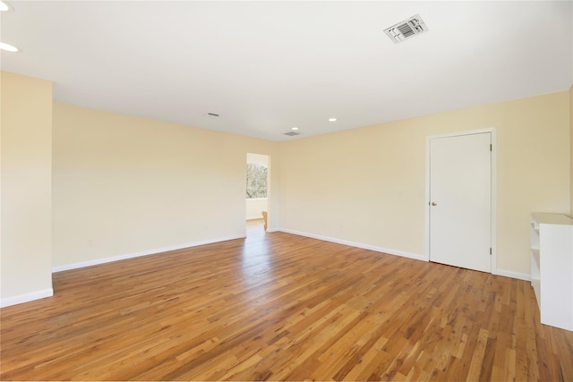 118 Paquatuck Ave, East Moriches, NY 11940 - unfurnished room with light wood finished floors, baseboards, visible vents, and recessed lighting