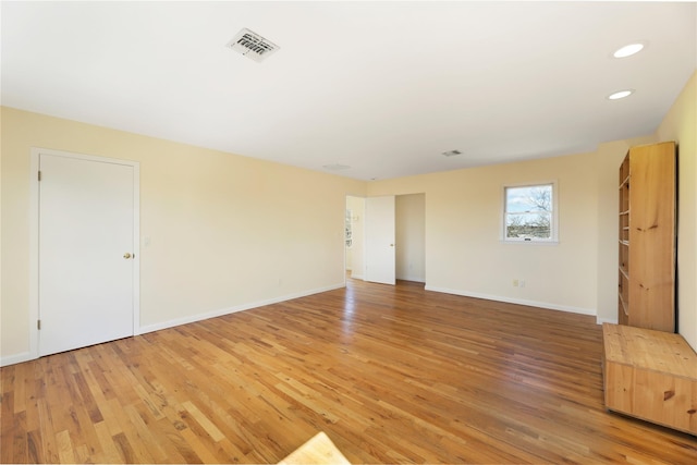 118 Paquatuck Ave, East Moriches, NY 11940 - empty room featuring light wood-style flooring, recessed lighting, baseboards, and visible vents