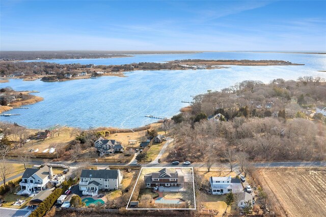 118 Paquatuck Ave, East Moriches, NY 11940 - drone / aerial view featuring a water view