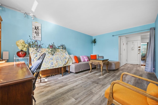 living area featuring wood finished floors