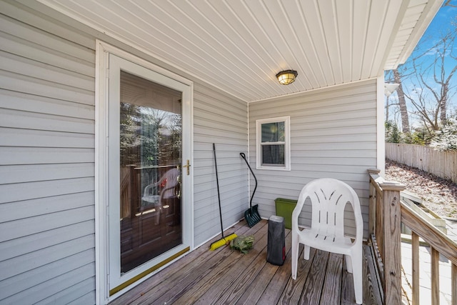 wooden deck with fence