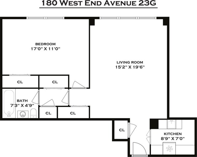 180 W End Ave Unit 23G, New York Manhattan, NY 10023 - view of layout