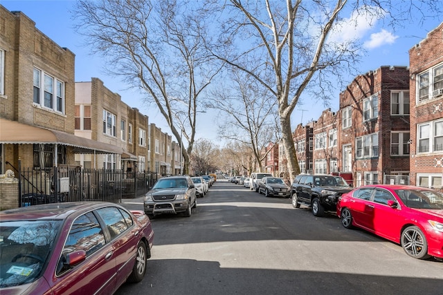 view of road featuring a residential view