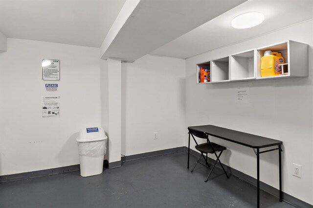 finished basement with baseboards