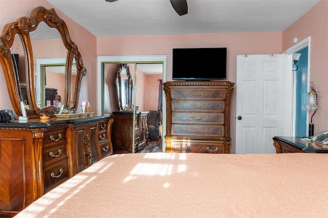 bedroom featuring a closet