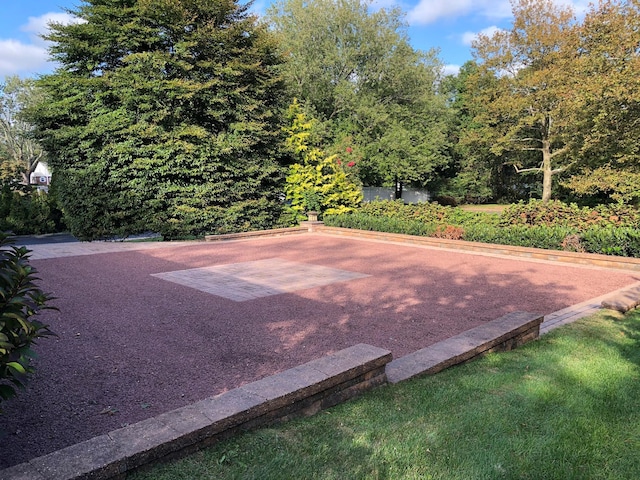 view of basketball court with basketball hoop