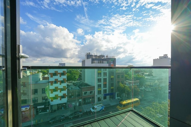 balcony with a city view