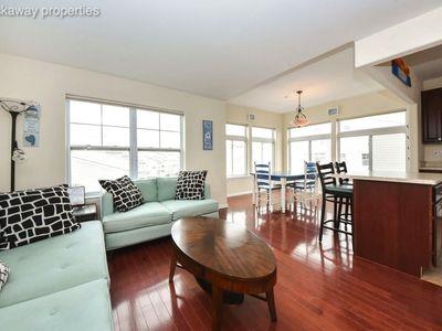 living area with wood finished floors