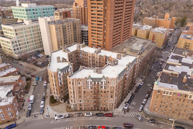 birds eye view of property featuring a view of city