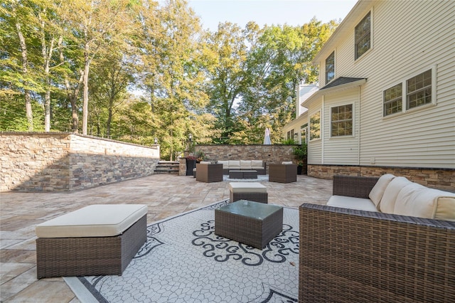 view of patio featuring an outdoor hangout area