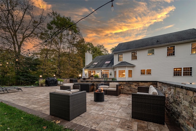 view of patio / terrace with a grill and an outdoor hangout area