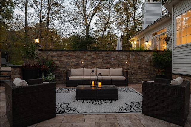 view of patio / terrace featuring an outdoor living space