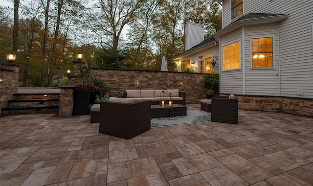 view of patio / terrace featuring an outdoor living space