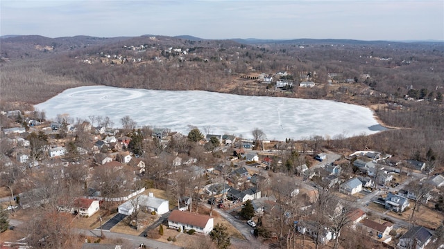 aerial view with a mountain view