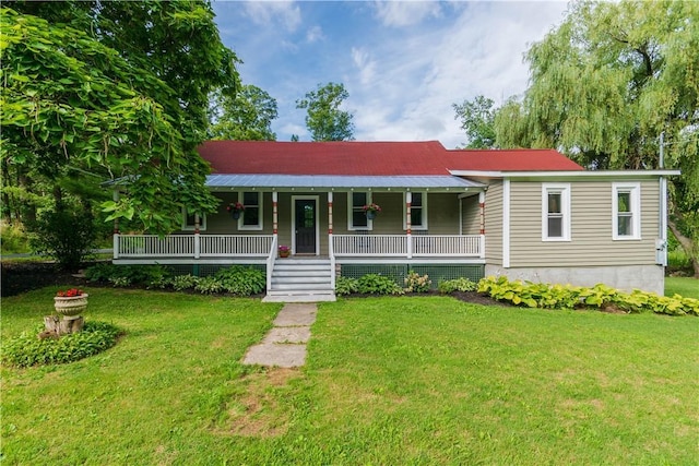 65 Boris Rd, Bloomingburg, NY 12721 - view of front of property featuring a front lawn and covered porch