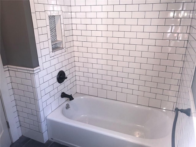 65 Boris Rd, Bloomingburg, NY 12721 - bathroom with tile walls and shower / washtub combination