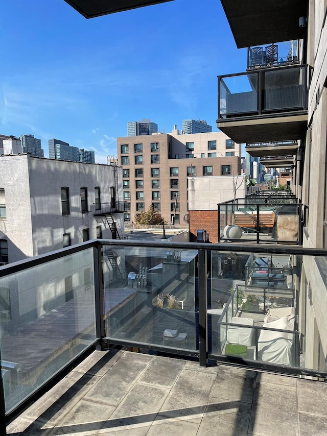 balcony with a view of city