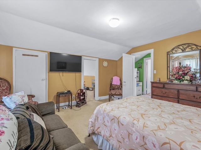 142-02 185th St, Springfield Gardens, NY 11413 - bedroom with baseboards, lofted ceiling, and carpet