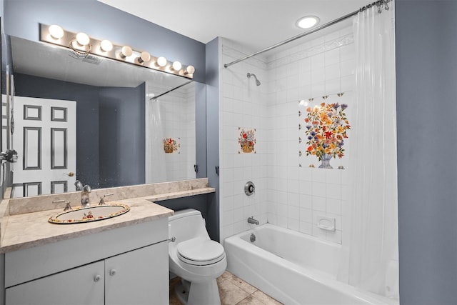 2 Camden Ct, Irvington, NY 10533 - full bath with shower / bath combination with curtain, tile patterned floors, and vanity