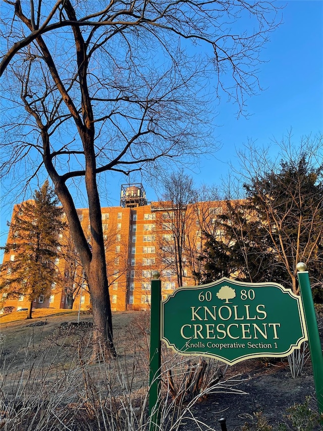 view of community sign