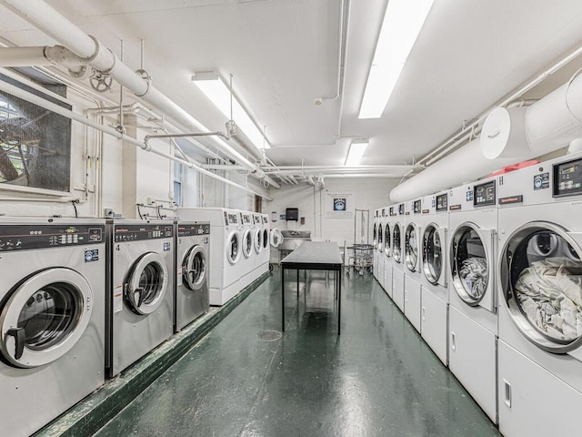 common laundry area featuring washer and dryer