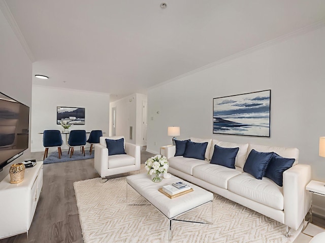 25 Fairways Dr Unit 1, Middletown, NY 10940 - living area featuring wood finished floors and ornamental molding