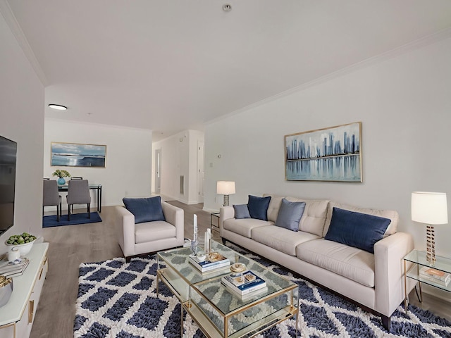 25 Fairways Dr Unit 1, Middletown, NY 10940 - living area with wood finished floors and crown molding