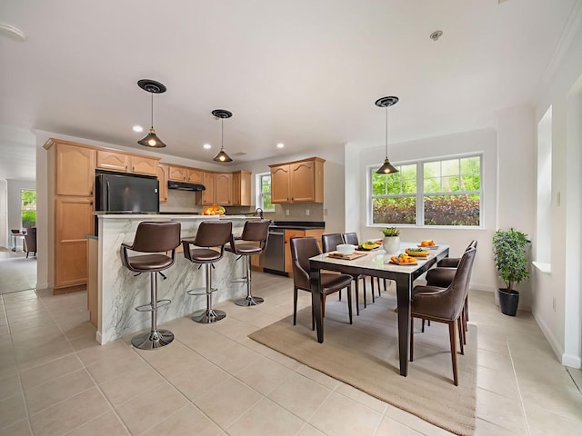 25 Fairways Dr Unit 1, Middletown, NY 10940 - dining area with light tile patterned flooring and recessed lighting