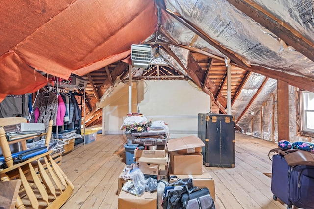 view of unfinished attic