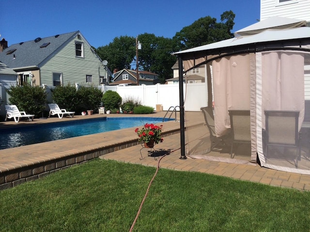 724 Thrush Ave, West Hempstead, NY 11552 - view of pool with a gazebo and a patio area