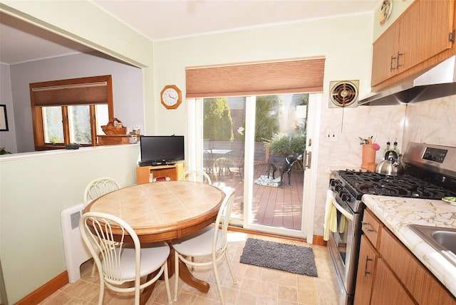 dining area with a healthy amount of sunlight and visible vents